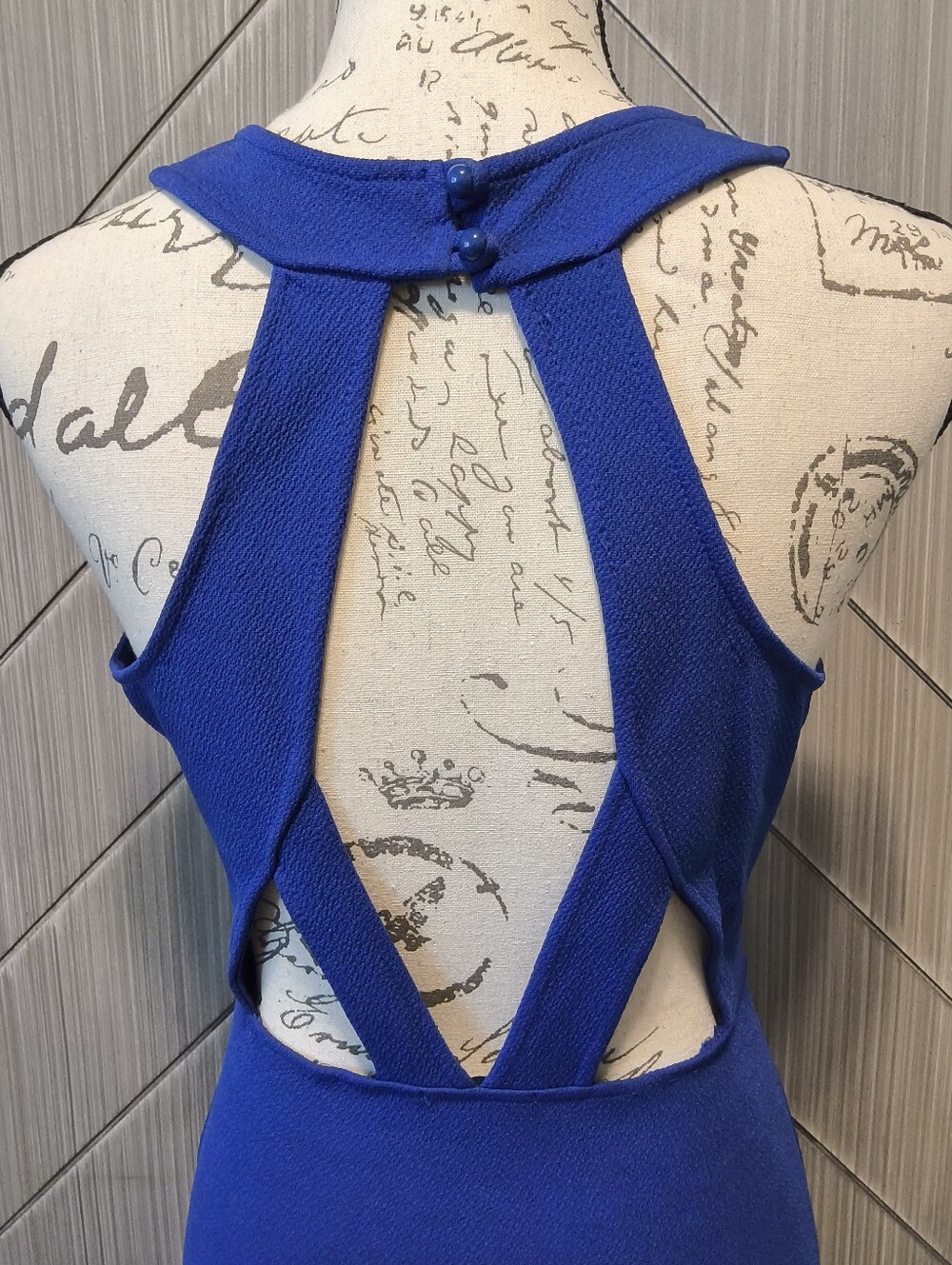 Soprano M Cobalt Blue Bodycon Mini Dress Sexy Open Back Cutout Cocktail / Party